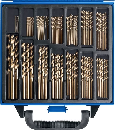 ЗУБР Кобальт, 99 шт, (1-10 мм), сталь Р6М5К5, класс А, мет.бокс, набор сверл по металлу, Профессионал (29626-H99) купить в Перми