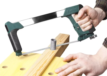 Ножовка по металлу KRAFTOOL &quot;PRO-Kraft&quot;, 185 кг рычажное натяжение,обрезиненные рукоятки, биметаллическое полотно, 300 мм 15801_z01 купить в Перми