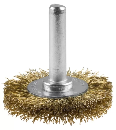ЗУБР &quot;ЭКСПЕРТ&quot;. Щетка дисковая для дрели, двухрядная, витая латунированная стальная проволока 0,3мм, 75мм 3520-075-2_z01 купить в Перми