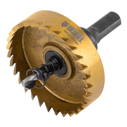 Коронка по металлу HSS, 55 мм, нитридтитановое покрытие Denzel 724118 купить в Перми