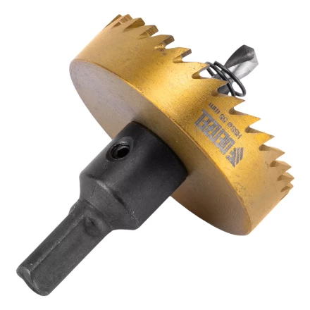 Коронка по металлу HSS, 55 мм, нитридтитановое покрытие Denzel 724118 купить в Перми