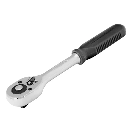 Ключ-трещотка 3/8&quot;, 45 зубьев, с быстрым сбросом, CrV, хром// Сибртех 14002 купить в Перми