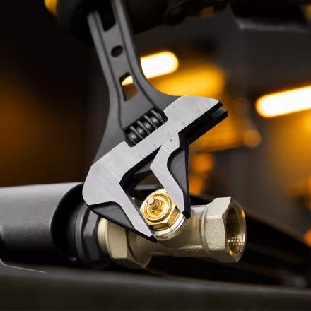 Ключ разводной Denzel 15750, 300 мм, CrV, кованый купить в Перми