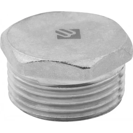 Заглушка ЗУБР &quot;ЭКСПЕРТ&quot;, никелированная латунь, 6-ти гранная головка, наружная резьба, 3/4&quot; 51297-S-3/4 купить в Перми