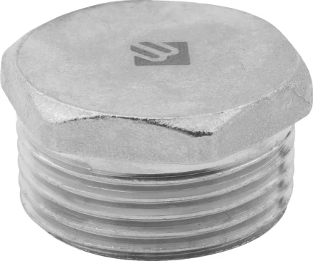 Заглушка ЗУБР &quot;ЭКСПЕРТ&quot;, никелированная латунь, 6-ти гранная головка, наружная резьба, 3/4&quot; 51297-S-3/4 купить в Перми