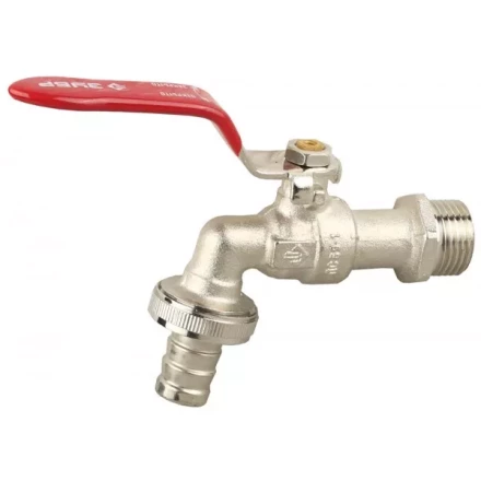 Кран ЗУБР шаровой водоразборный, латунный с никелированным покрытием, 3/4&quot;-1/2&quot; 51216-3/4-1/2 купить в Перми