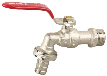 Кран ЗУБР шаровой водоразборный, латунный с никелированным покрытием, 3/4&quot;-1/2&quot; 51216-3/4-1/2 купить в Перми