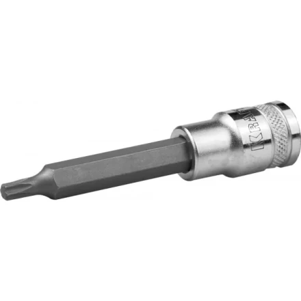 Торцовая бита-головка KRAFTOOL &quot;INDUSTRIE QUALITAT&quot;, удлиненная, материал S2, TORX, сатинированная, 1/2&quot;, Т27 27906-27_z01 купить в Перми