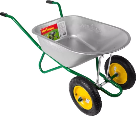 Тачка GRINDA садово-строительная двухколесная, 90 л, грузоподъемность 180 кг 422397_z01 купить в Перми