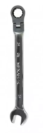 Ключ гаечный комбинированный 24х24 с шарниром и трещоткой 26419 купить в Перми