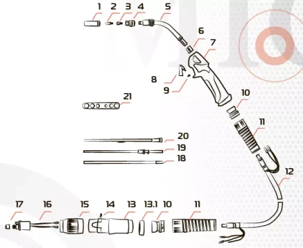 Гусак к горелке MIG 26KD MF0181 Ref Aurora купить в Перми