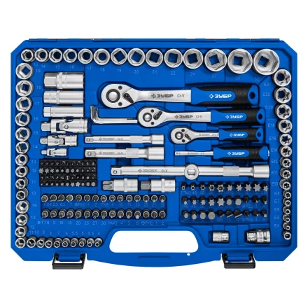 ЗУБР А-216, 216 предм., (1/2+ 3/8+ 1/4), универсальный набор инструмента, Профессионал (27674-H216) купить в Перми