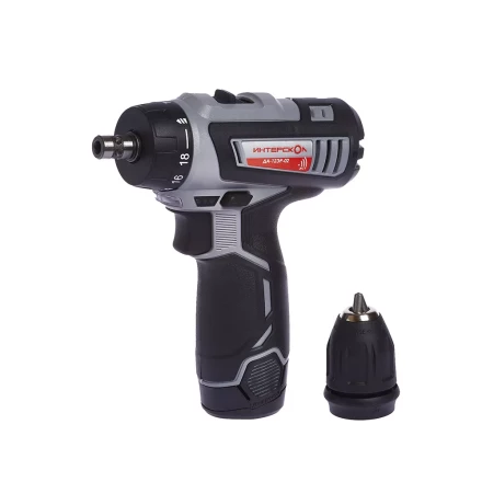 Аккумуляторная дрель-шуруповерт со съемным патроном ИНТЕРСКОЛ ДА-12ЭР-02 КОМБИ Li-ion (2 х 1,5Ач) купить в Перми
