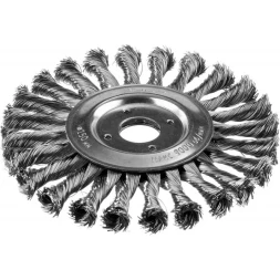 ЗУБР "ПРОФЕССИОНАЛ". Щетка дисковая для УШМ, плетеные пучки стальной проволоки 0,5мм, 150х22мм 35190-150_z02