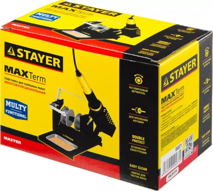 Подставка для паяльников STAYER &quot;MASTER&quot;, штампованная, с держателем для катушек с припоем 55321 купить в Перми