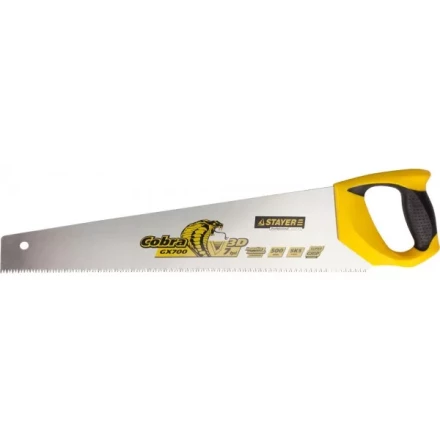 Ножовка STAYER &quot;PROFI&quot; &quot;COBRA&quot; GX700, трехгранный японский зуб, импульсная закалка, 2-х комп ручка, 7 TPI, 500мм 1513-50_z02 купить в Перми