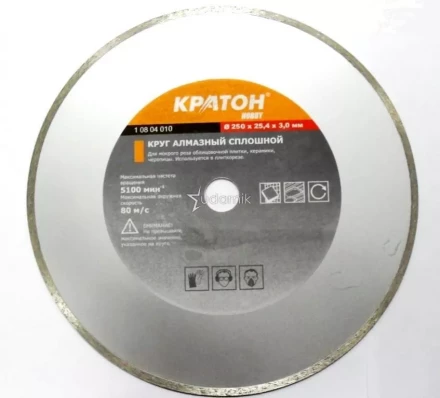 Круг алмазный сплошной HOBBY 110 х 20 х 1,9 мм Кратон 1 08 04 013 купить в Перми