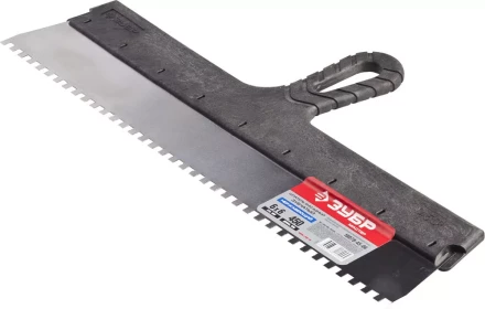 Шпатель ЗУБР &quot;МАСТЕР&quot; ФАСАДНЫЙ, нержавеющее полотно, 450мм, зуб 6х6мм 10078-45-06 купить в Перми