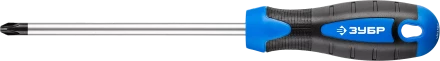 Отвертка ЗУБР &quot;МАСТЕР&quot;, хром-ванадиевая сталь, эргономичная двухкомпонентная рукоятка, PH № 2-150мм 25232-2-15 купить в Перми