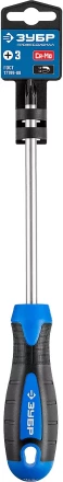 Отвертка ЗУБР &quot;МАСТЕР&quot;, хром-ванадиевая сталь, эргономичная двухкомпонентная рукоятка, PH № 2-150мм 25232-2-15 купить в Перми