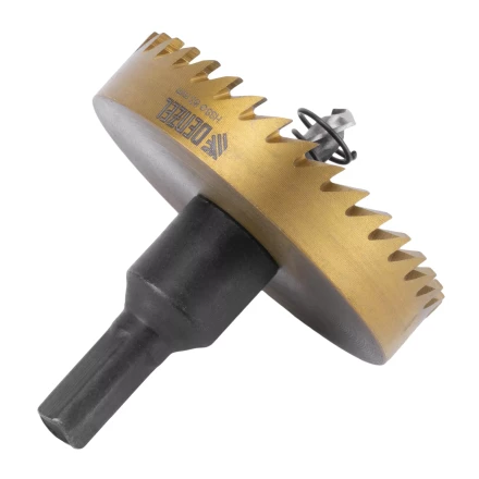 Коронка по металлу HSS, 63 мм, нитридтитановое покрытие Denzel 724120 купить в Перми