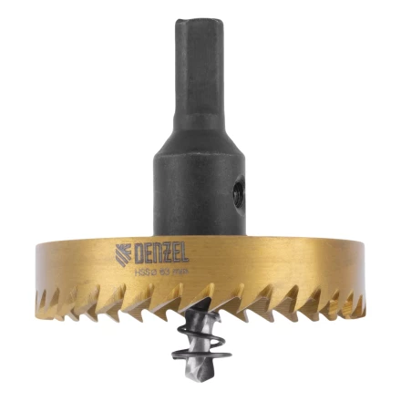 Коронка по металлу HSS, 63 мм, нитридтитановое покрытие Denzel 724120 купить в Перми