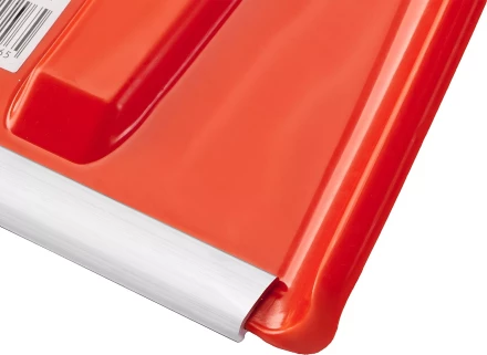 Лопата снеговая пластиковая с алюминиевой планкой, с алюминиевым черенком и V-ручкой, 410мм, оранжевая, СИБИН 421845 421845 купить в Перми