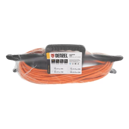 Удлинитель-шнур силовой Denzel 37406 Garden Series, ПВС, 20м, 1 розетка 3 x 1 мм, 3 м купить в Перми