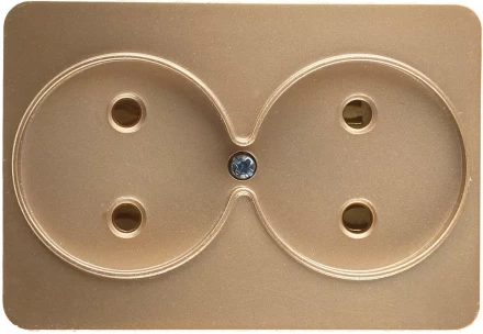 Розетка СВЕТОЗАР &quot;ГАММА&quot; без заземления, двойная, без вставки и рамки, цвет золотой металлик, 16А/~250В SV-54102-GM купить в Перми