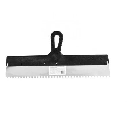 Шпатель из нержавеющей стали 450 мм зуб 6 х 6 мм пластмассовая ручка 85142 купить в Перми