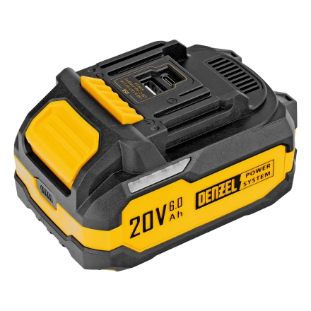 Батарея аккумуляторная BH-20-6.0, Li-Ion, USB, 20 В, 6,0 Ач// Denzel 28446 купить в Перми