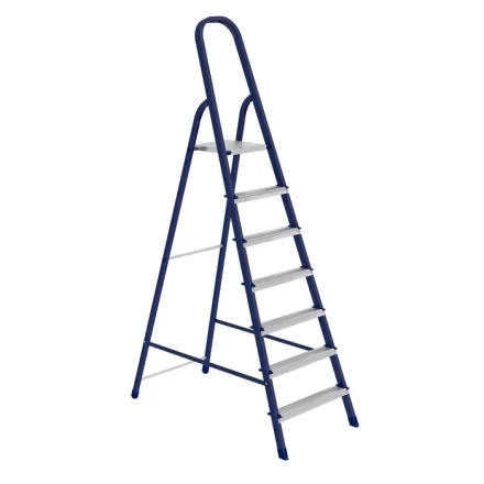 Стремянка 7 ступеней стальная оцинкованные ступени СИБРТЕХ 97847 купить в Перми