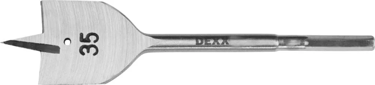 Сверло по дереву перовое, шестигранный хвостовик, DEXX 2945-35, d=35мм 2945-35 купить в Перми