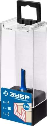 ЗУБР 6 x 16 мм, хвостовик 8 мм, фреза пазовая прямая, Профессионал (28753-6-16) купить в Перми