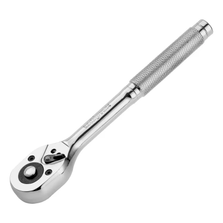 Ключ-трещотка 3/8&quot;, 45 зубьев, цельнометаллический, с быстрым сбросом, CrV, хром// Сибртех 14018 купить в Перми