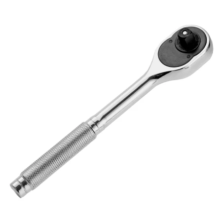 Ключ-трещотка 3/8&quot;, 45 зубьев, цельнометаллический, с быстрым сбросом, CrV, хром// Сибртех 14018 купить в Перми