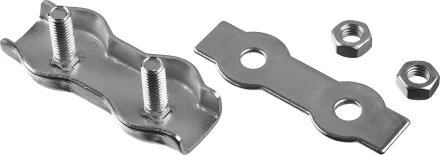 Зажим троса ЗУБР &quot;МАСТЕР&quot; двойной, оцинкованный, 5мм, 2 шт 304446-05 купить в Перми