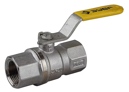 Кран шаровой ЗУБР полнопроход газовый &quot;мама-мама&quot;, ручка, хромиров латунь, 3/4&quot; 4-51720-C-3/4 купить в Перми