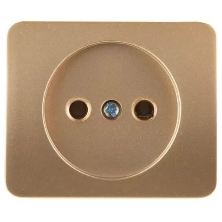 Розетка СВЕТОЗАР &quot;ГАММА&quot; без заземления, одинарная, без вставки и рамки, цвет золотой металлик, 16А/~250В SV-54100-GM купить в Перми