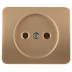 Розетка СВЕТОЗАР &quot;ГАММА&quot; без заземления, одинарная, без вставки и рамки, цвет золотой металлик, 16А/~250В SV-54100-GM купить в Перми