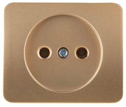 Розетка СВЕТОЗАР &quot;ГАММА&quot; без заземления, одинарная, без вставки и рамки, цвет золотой металлик, 16А/~250В SV-54100-GM купить в Перми