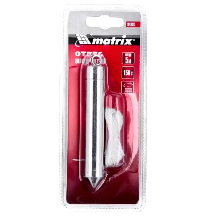 Отвес цилиндрический 150 г шнур 5 м Matrix 84885 купить в Перми