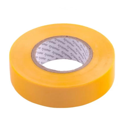 Изолента ПВХ 19 мм х 20 м желтая 150 мкм Matrix 88780 купить в Перми