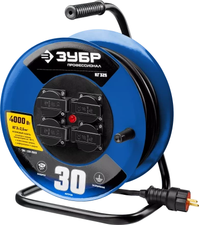 Профессиональные удлинители на стальной катушке КГ 325 силовые серия ПРОФЕССИОНАЛ купить в Перми