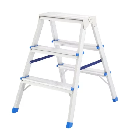 Стремянка двусторонняя 3 ступени алюминиевая Сибртех 97923 купить в Перми