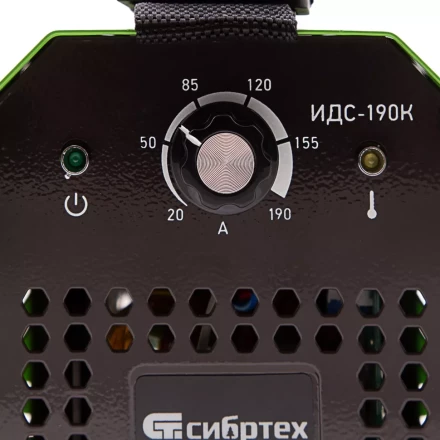 Инверторный аппарат дуговой сварки ИДС-190K, 190 А, ПВ 80%, диаметр электрода 1,6-4 мм Сибртех 94394 купить в Перми
