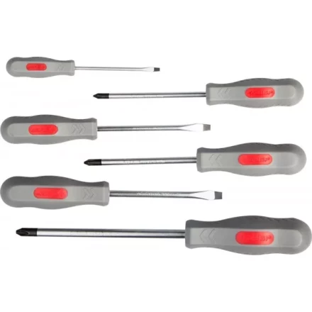 Набор ЗУБР &quot;МАСТЕР&quot;: Отвертки, Cr-v, эргономичная двухкомпонентная рукоятка, 6шт 25065-H6_z02 купить в Перми