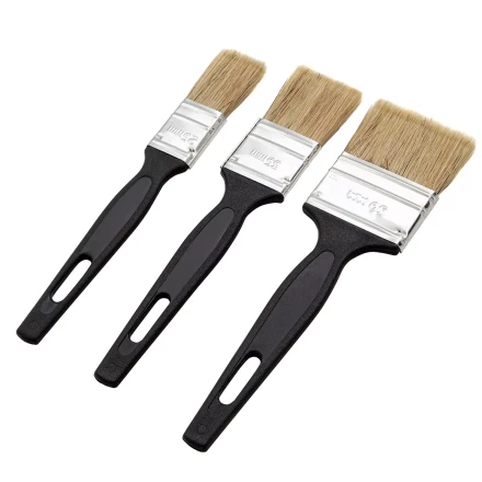 Набор кистей флейцевых 3 шт. (25 мм, 35 мм, 50 мм), натуральная щетина, пластиковая ручка Сибртех 82507 купить в Перми
