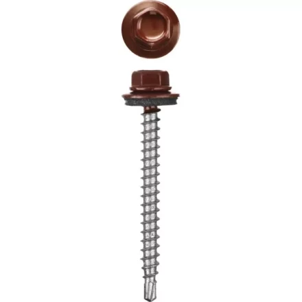 Саморезы СКД кровельные, RAL 3005 темно-красный, 51 х 4.8 мм, 250 шт, для деревянной обрешетки, STAYER 30305-48-051-3005 купить в Перми