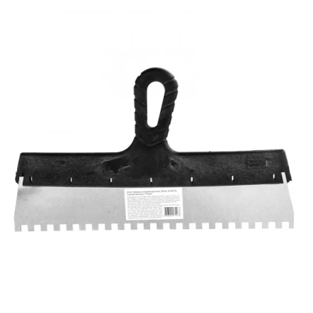 Шпатель из нержавеющей стали 350 мм зуб 8 х 8 мм пластмассовая ручка 85145 купить в Перми